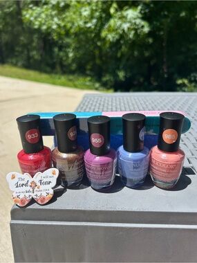Candy MoYo & NuColor Mixed Nail Polish Set - Red, Bronze, Purple, Blue, Coral